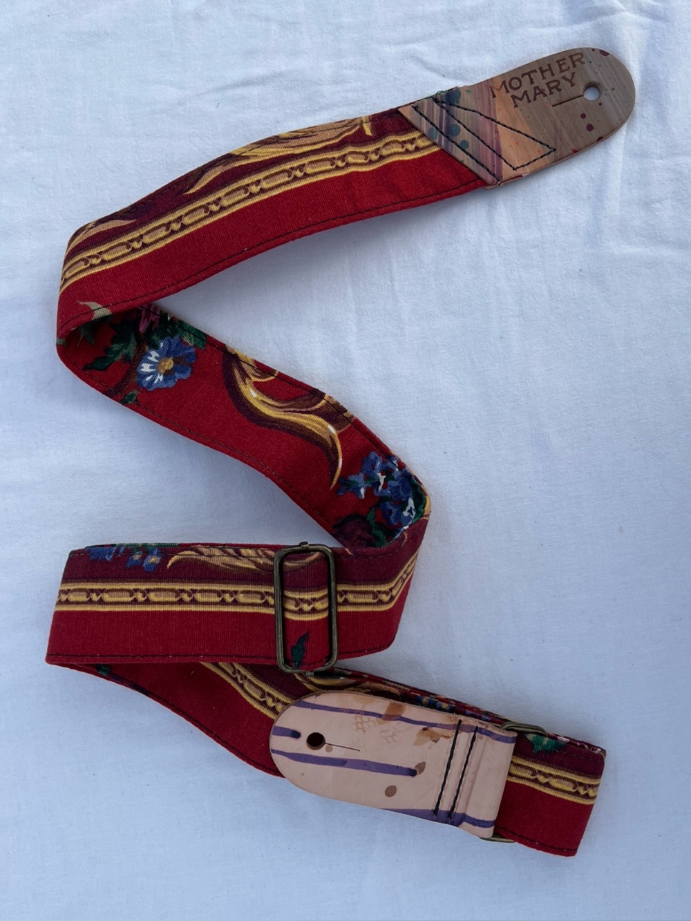 NWOT Mother Mary Company Red Botanical Print Guitar Strap